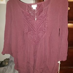 Mossimo brandy 3/4 length flowing sleeve shirt